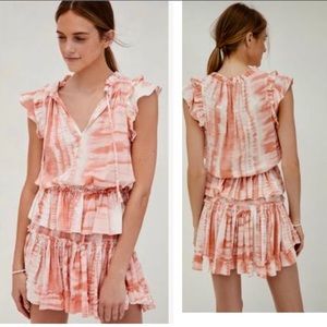 Misa Los Angeles Tie Dye Coral Lilian Dress
